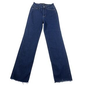 Judy‎ Blue High Rise Straight Fit Dark Wash Raw Hem Jeans Size 3/26 JB82512DK